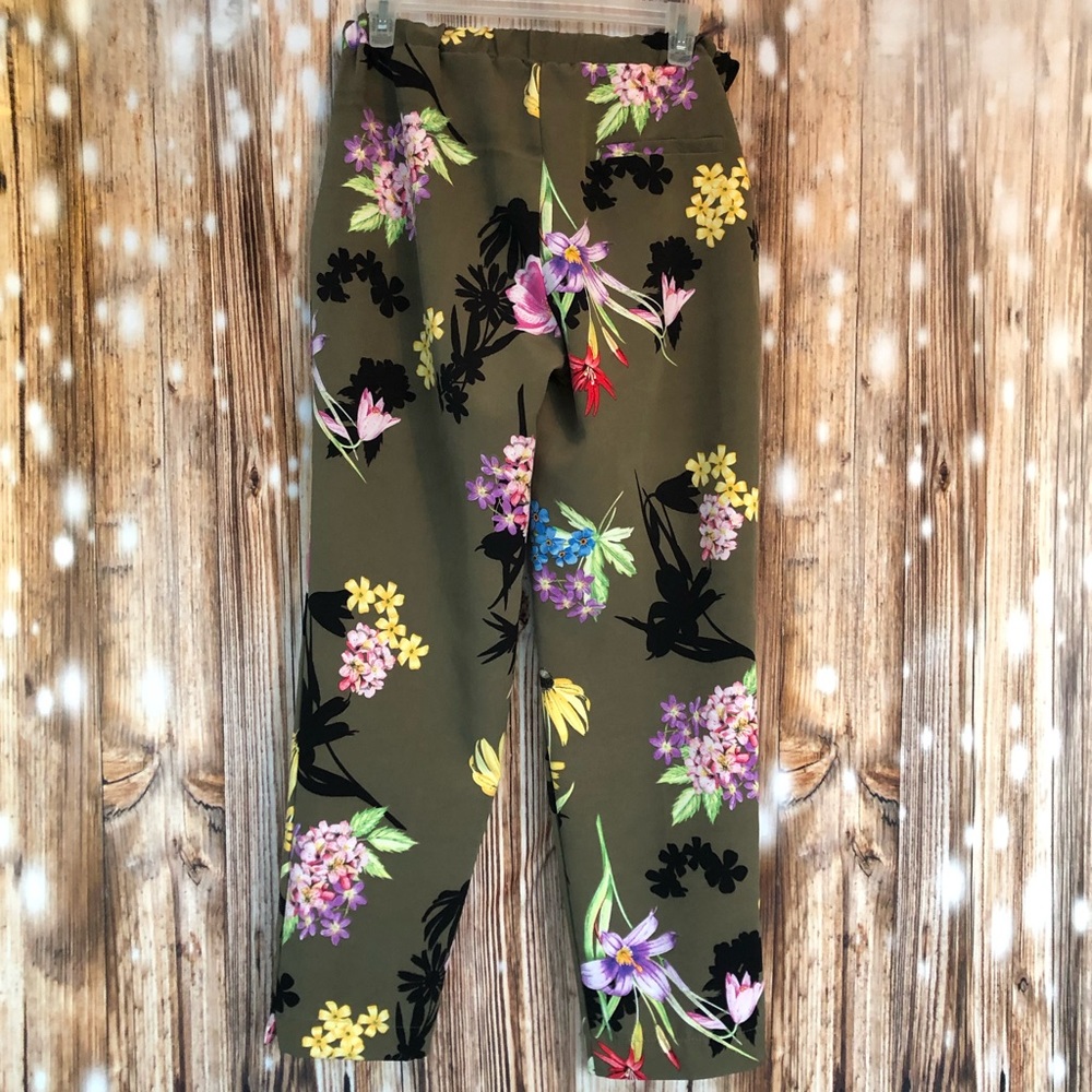 Like an Angel Olive Green Floral Dress Pants - Picture 8 of 8